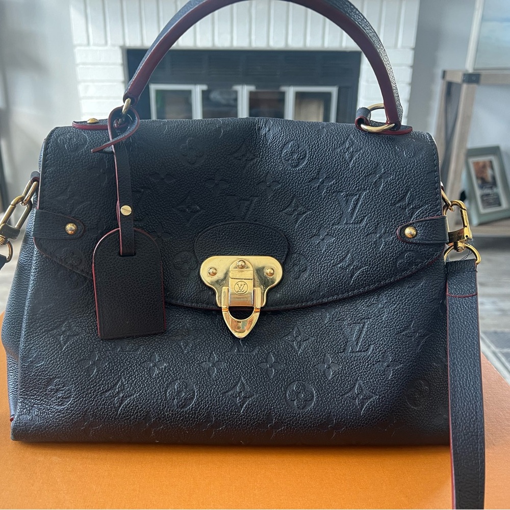 Authentic Louis Vuitton Georges Handbag Monogram Empreinte Leather MM